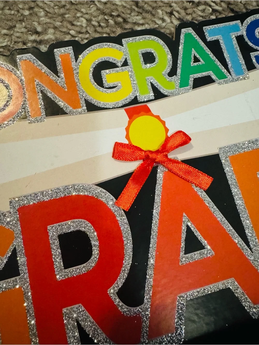 Congrats Grad Graduation Table Decoration Glitter High School College Party